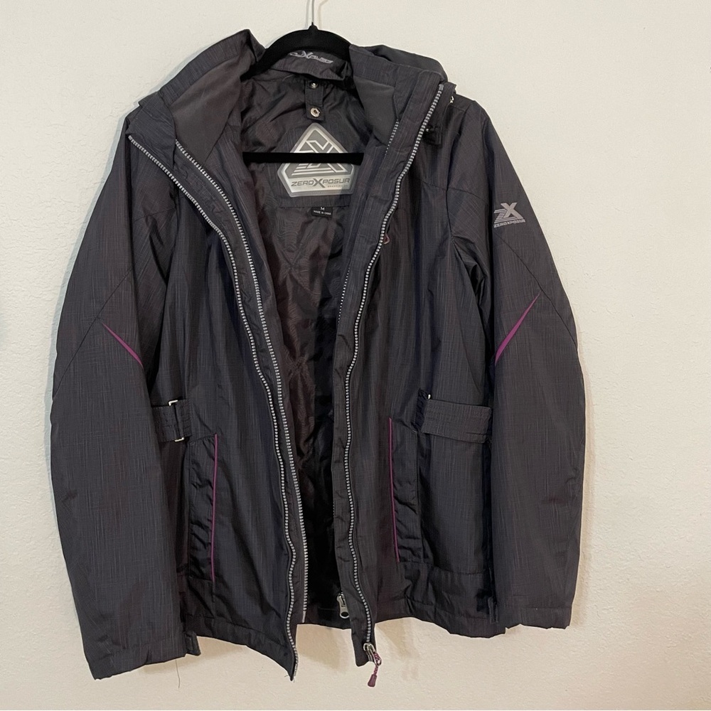 ZeroXposur woman’s gray heavy duty jacket size M winter layering double zipper